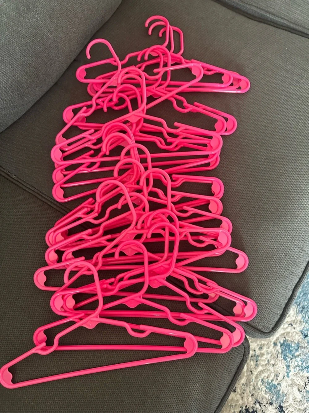 Bright Pink Plastic Clothing Hangers - Pack